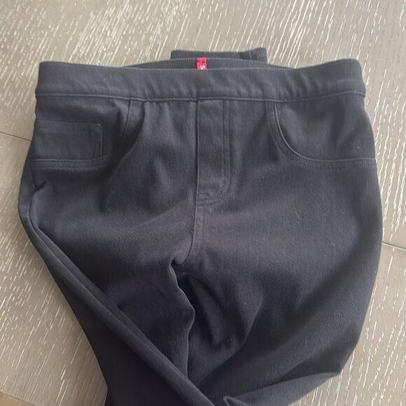 SPANX Jean-ish Pull On Ankle Leggings Black Denim Comfortable Women's Size M EUC - Picture 14 of 14